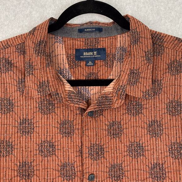 Roark Shirt Mens XL Bless Up Classic Fit Short Sleeve Button Up All Over Print - Picture 3 of 8
